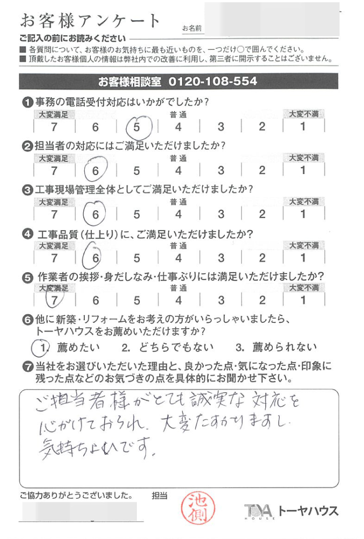お褒めの言葉
