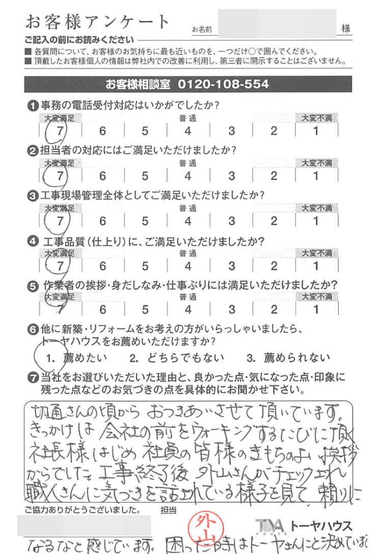 お褒めの言葉
